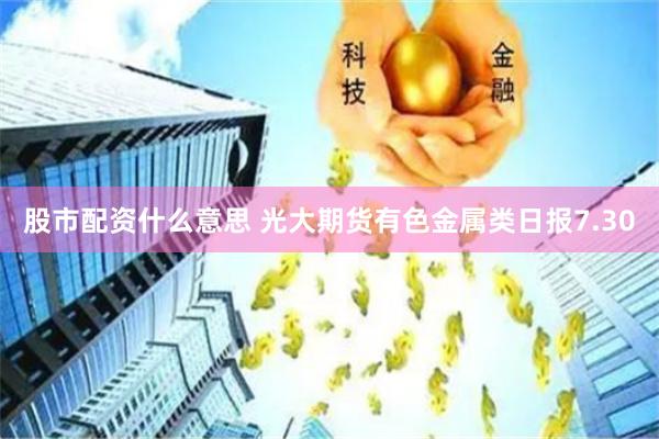 股市配资什么意思 光大期货有色金属类日报7.30