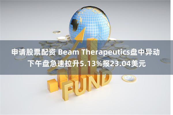 申请股票配资 Beam Therapeutics盘中异动 下午盘急速拉升5.13%报23.04美元